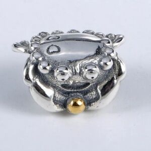 Pandora Authentic Sterling Silver Crab Two Tone 14k Gold Charm